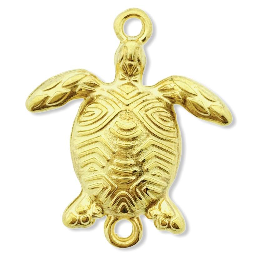 Tussenzetsel schildpad Goud 24kr DQ 23x19mm-Kraaltjes van Renate