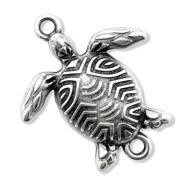 Tussenzetsel schildpad Zilver DQ 23x19mm-Kraaltjes van Renate