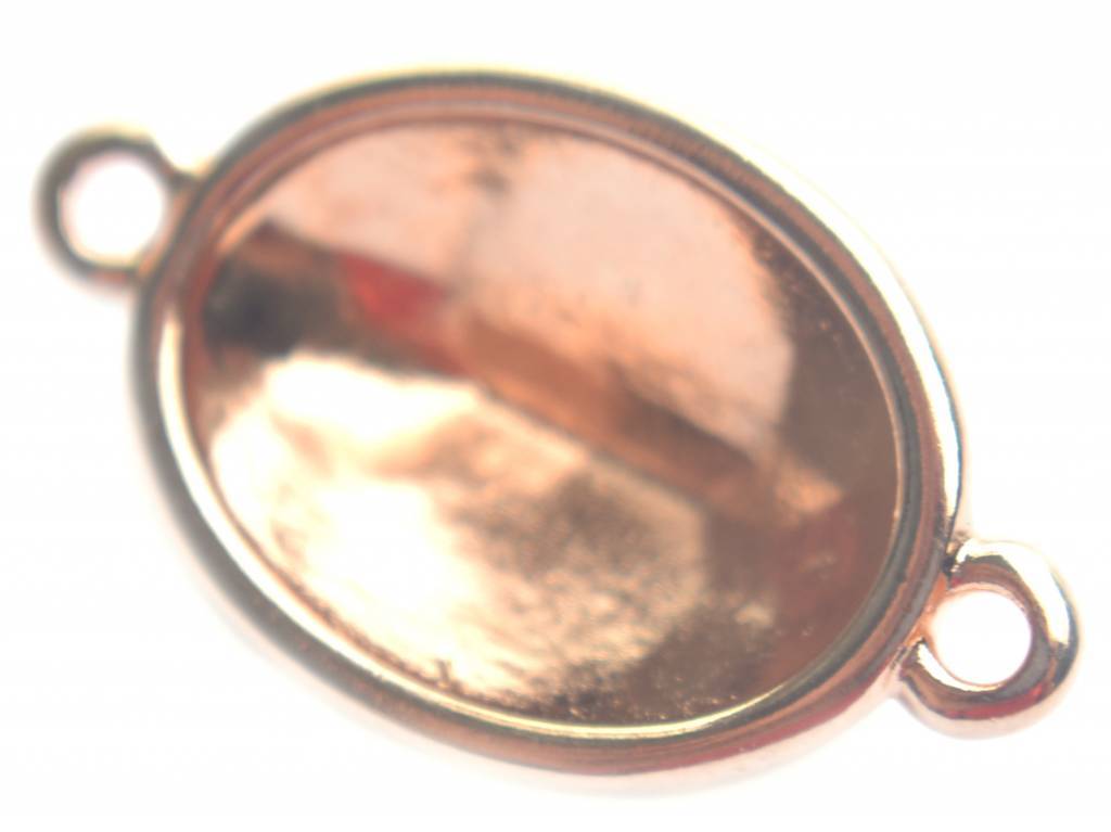 Tussenzetsel setting ovaal voor swarovski Rosegoud DQ-Kraaltjes van Renate