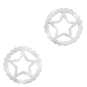 Tussenzetsel star Stainless steel Zilver (RVS) 12mm-Kraaltjes van Renate