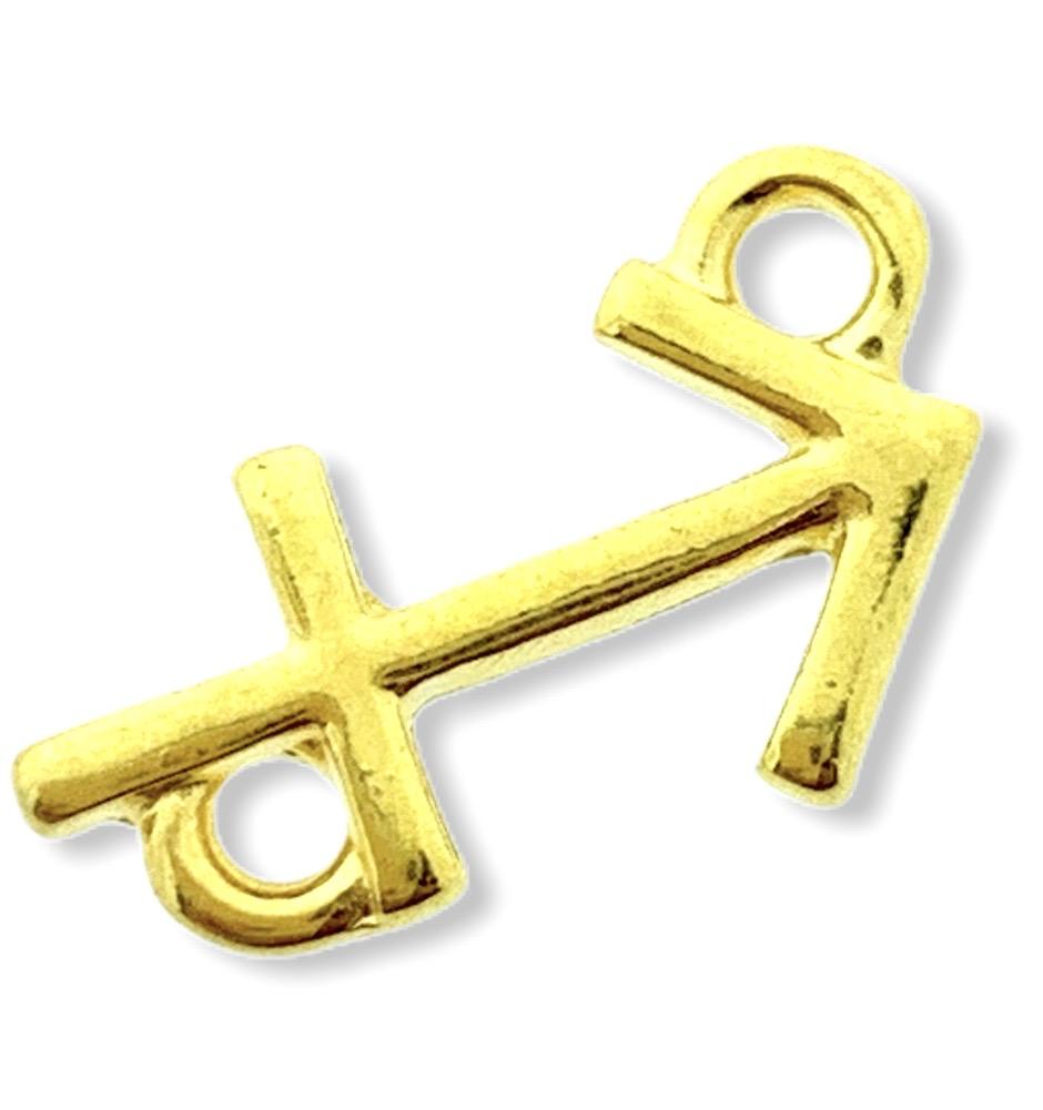 Tussenzetsel sterrenbeeld Boogschutter Goud 24kr DQ 14x6mm-Kraaltjes van Renate