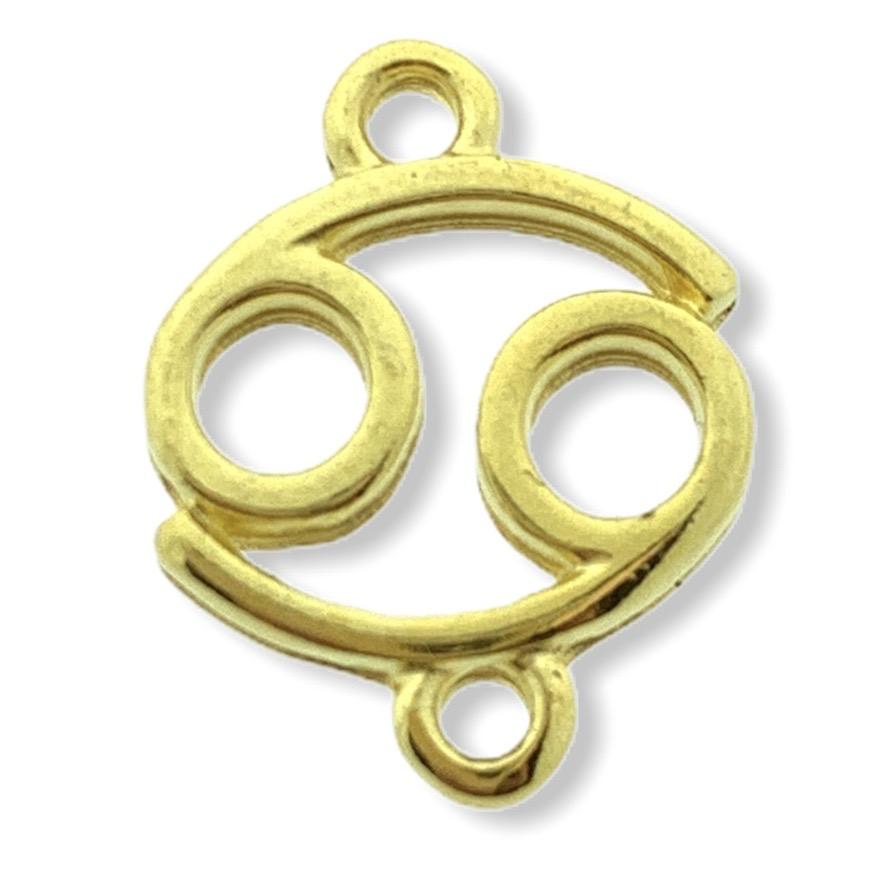 Tussenzetsel sterrenbeeld Kreeft Goud 24kr DQ 15x12mm-Kraaltjes van Renate