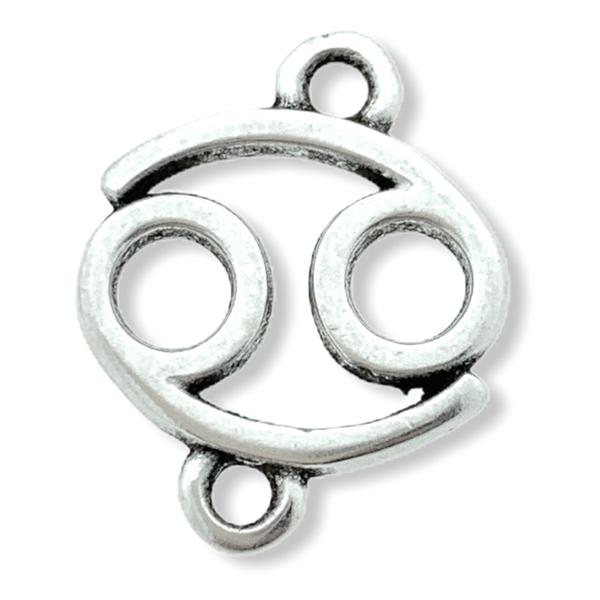 Tussenzetsel sterrenbeeld Kreeft Zilver DQ 15x12mm-Kraaltjes van Renate