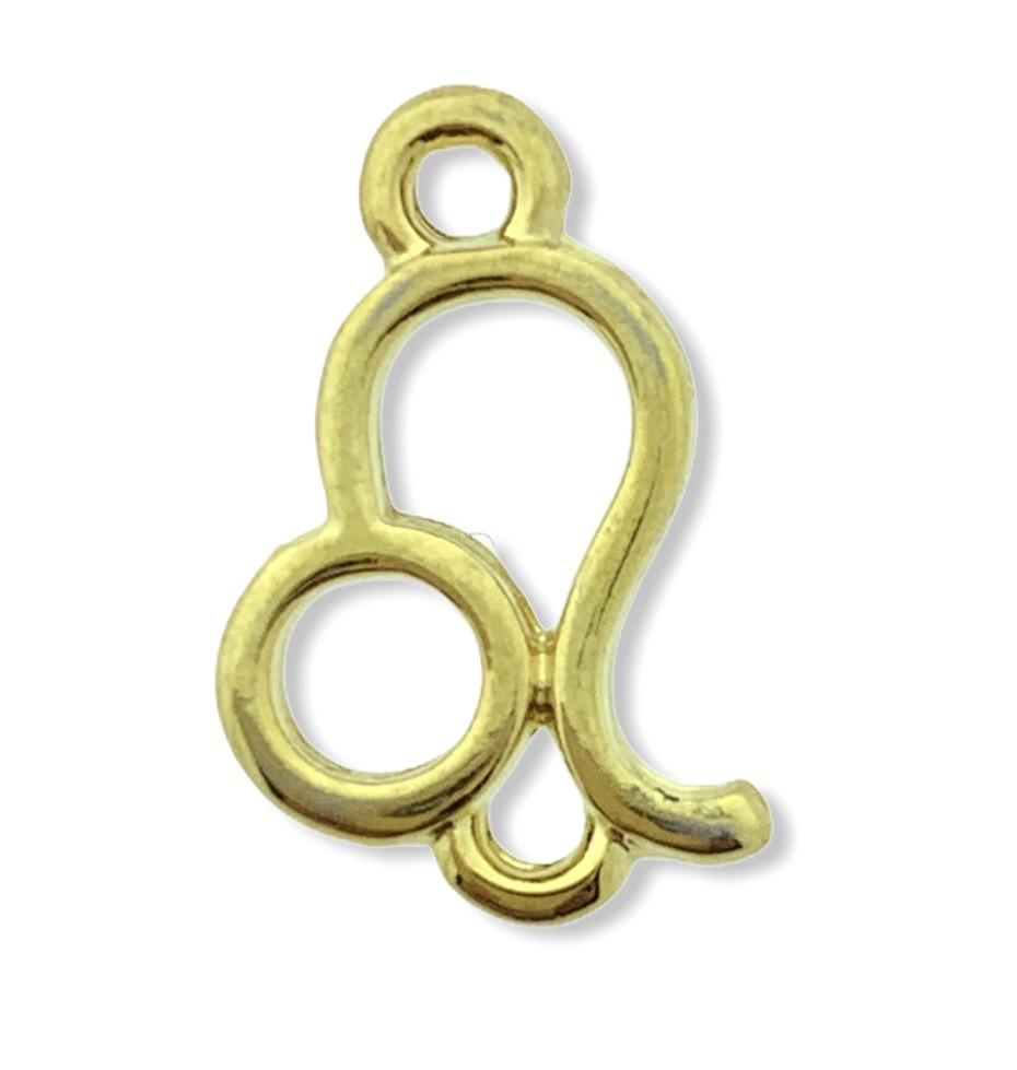 Tussenzetsel sterrenbeeld Leeuw Goud 24kr DQ 15x10mm-Kraaltjes van Renate