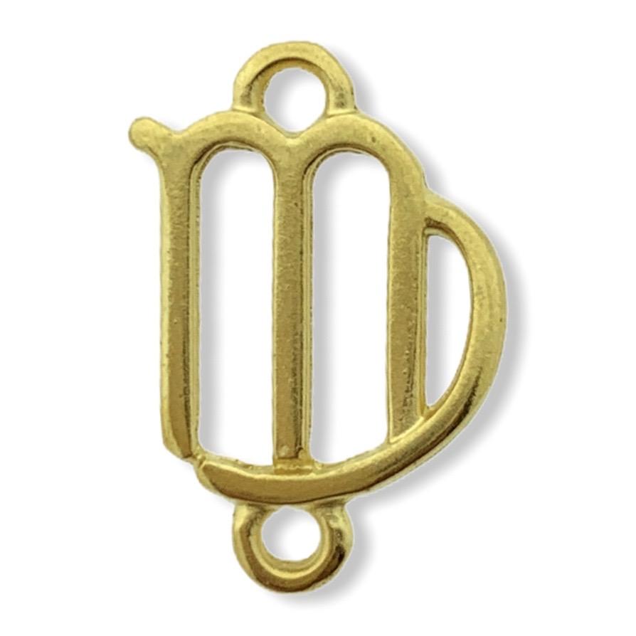 Tussenzetsel sterrenbeeld Maagd Goud 24kr DQ 16x10mm-Kraaltjes van Renate