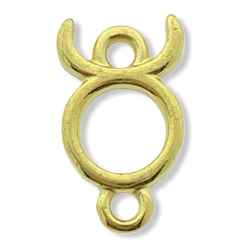 Tussenzetsel sterrenbeeld Stier Goud 24kr DQ 12x8mm-Kraaltjes van Renate