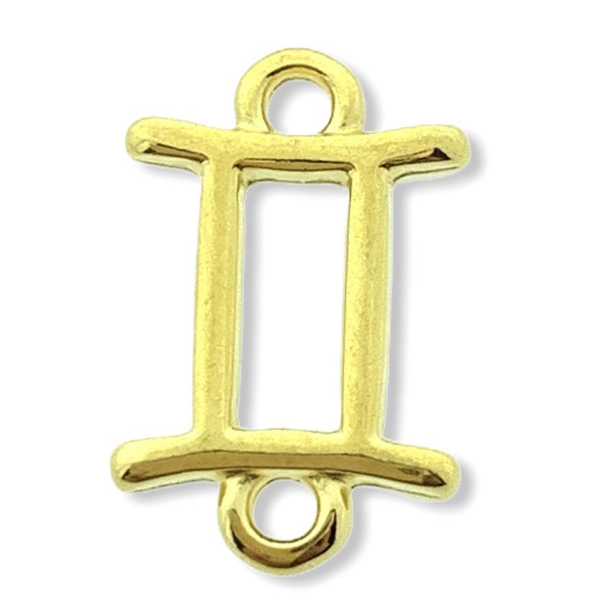 Tussenzetsel sterrenbeeld Tweelingen Goud 24kr DQ 15x10mm-Kraaltjes van Renate