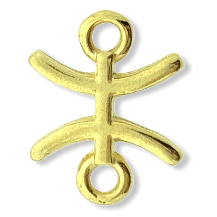 Tussenzetsel sterrenbeeld Vissen Goud 24kr DQ 12x10mm-Kraaltjes van Renate