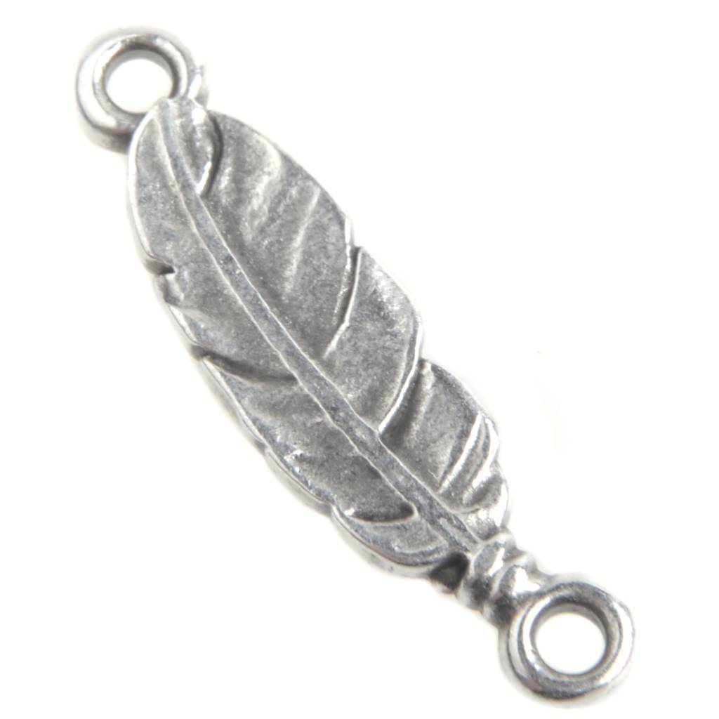 Tussenzetsel veer Zilver DQ 20x5mm-Kraaltjes van Renate