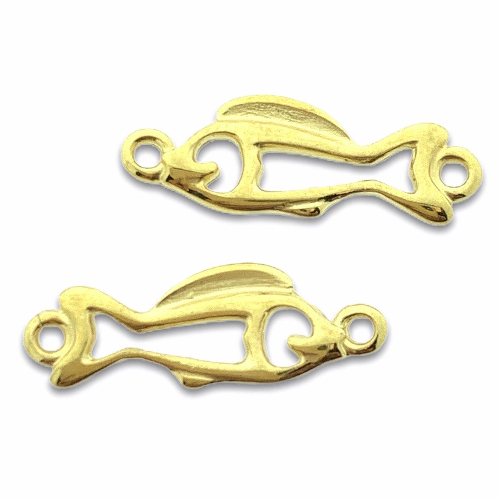 Tussenzetsel vis Goud 24kr DQ 22x8mm-Kraaltjes van Renate