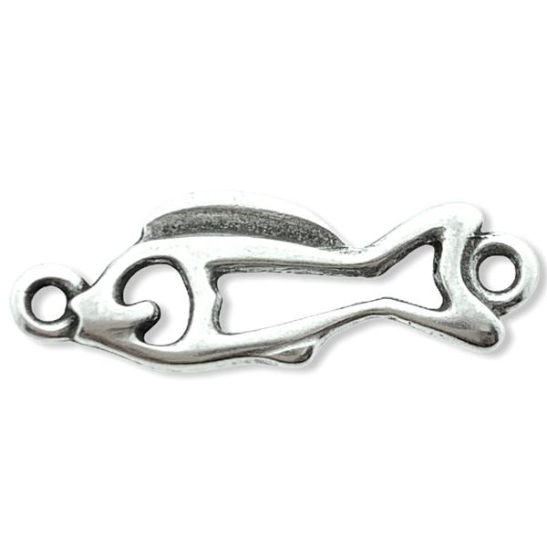 Tussenzetsel vis Zilver DQ 22x8mm-Kraaltjes van Renate
