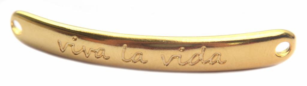 Tussenzetsel 'viva la vida' Goud DQ 43x5mm-Kraaltjes van Renate