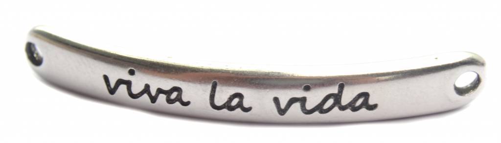 Tussenzetsel 'viva la vida' Zilver DQ 43x5mm-Kraaltjes van Renate