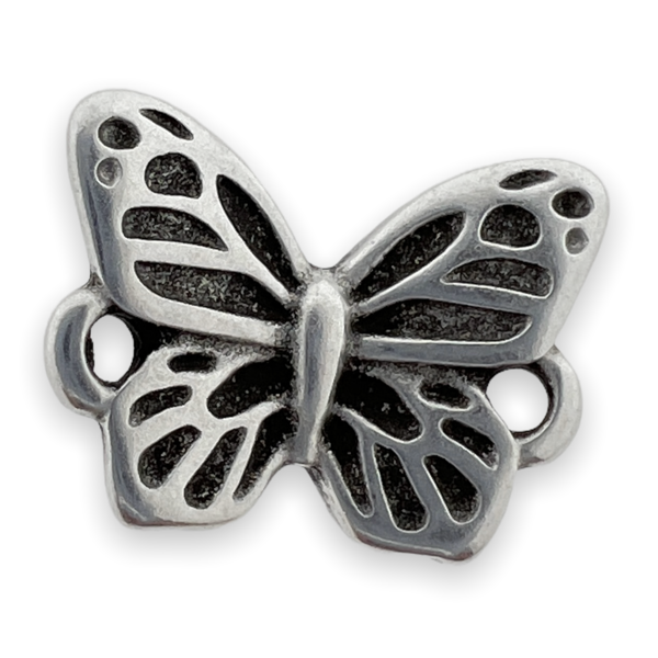 Tussenzetsel vlinder Zilver DQ 15x11mm-bedels-Kraaltjes van Renate