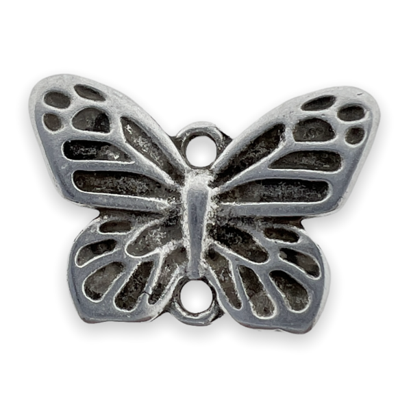 Tussenzetsel vlinder Zilver DQ 20x14mm-bedels-Kraaltjes van Renate