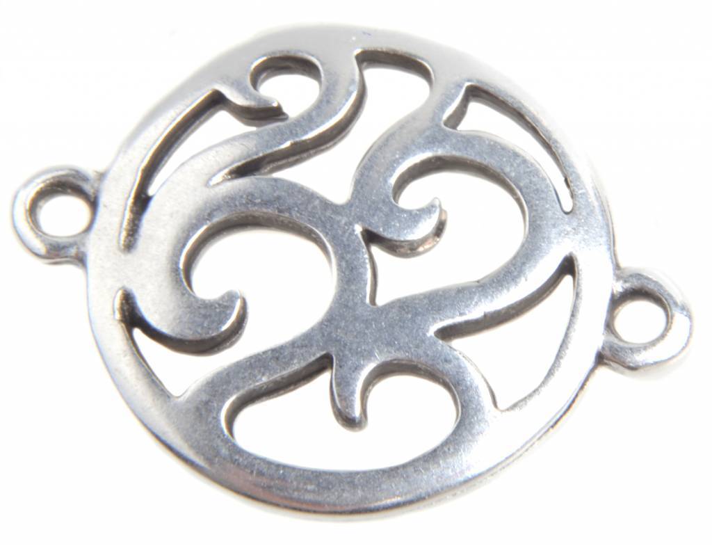 Tussenzetsel wave rond Zilver DQ 22x18mm-Kraaltjes van Renate