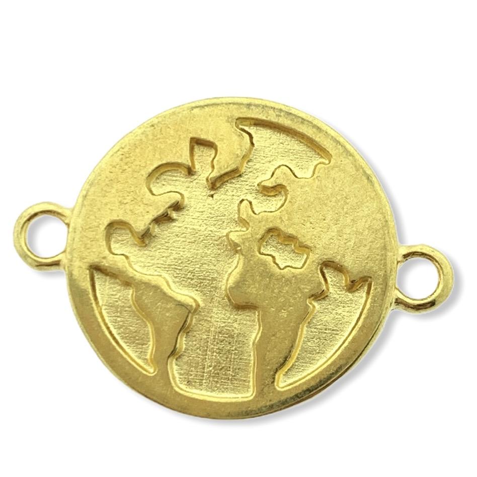 Tussenzetsel wereldbol Goud DQ 15mm-Kraaltjes van Renate