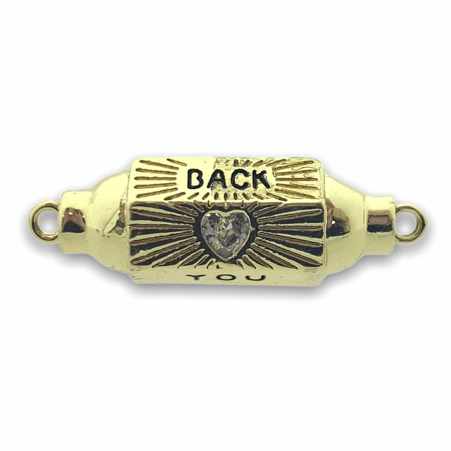 Tussenzetsel wishdom hexagon You back 18K gold plated 12x37mm-Kraaltjes van Renate