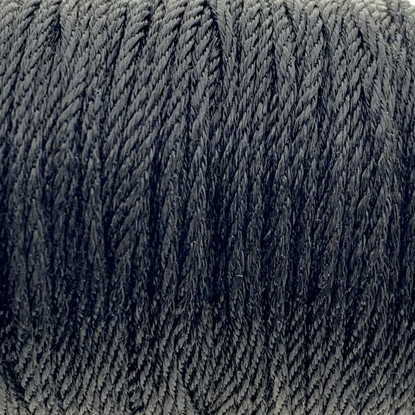 Twisted nylon koord Zwart 1.3mm - 3 meter-Kraaltjes van Renate