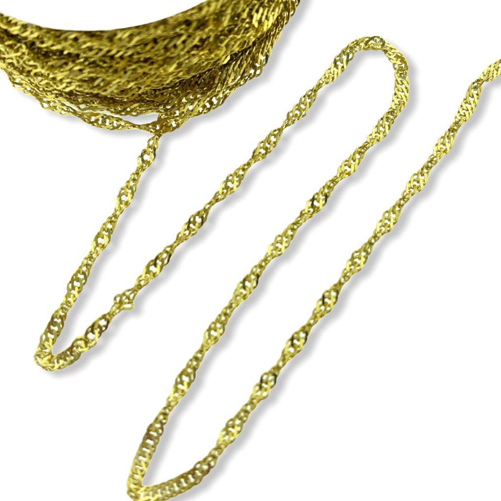 Twisted schakel RVS goud 2,5mm - prijs per 10cm-Kraaltjes van Renate