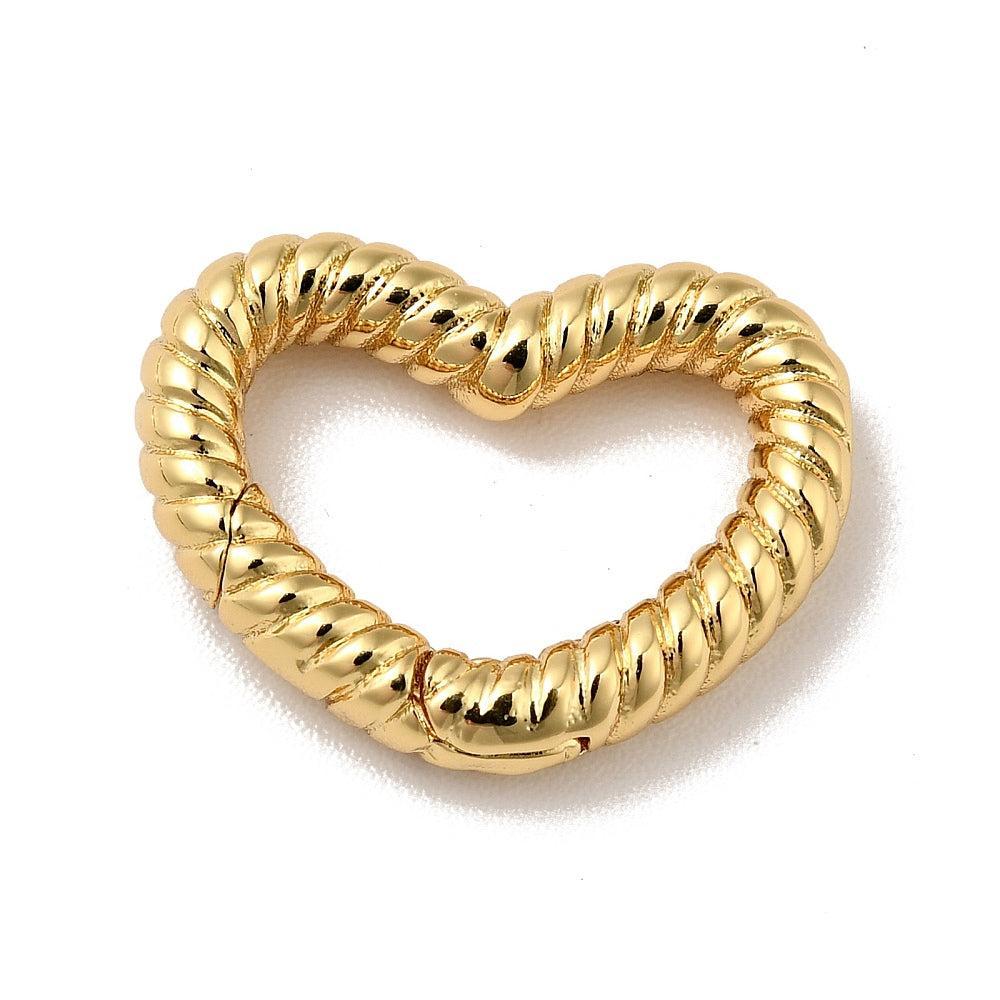 Bedel slot hart RVS 18K Goud 13mm - per stuk-bedels-Kraaltjes van Renate