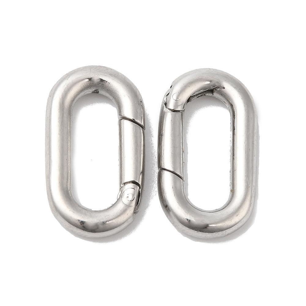 Bedel sluiting ovaal zilver 18,5mm - per stuk-bedels-Kraaltjes van Renate