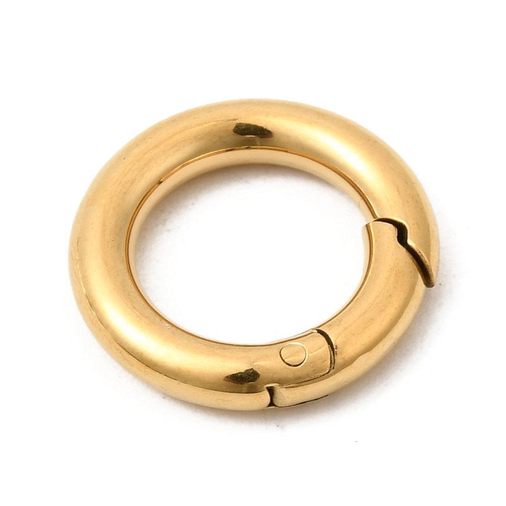 Veerring Premium RVS Goud 14x2.5mm - per stuk-Sluitingen-Kraaltjes van Renate