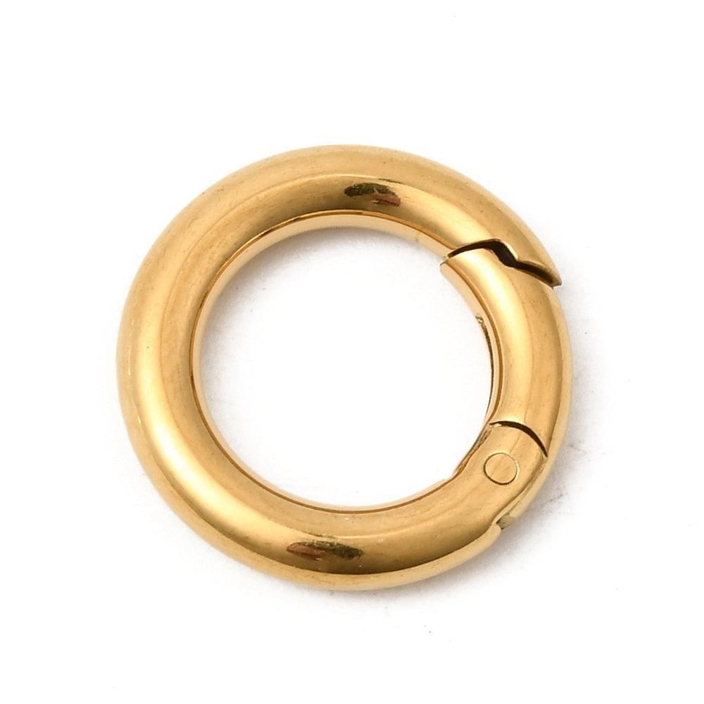 Veerring Premium RVS Goud 14x2.5mm - per stuk-Sluitingen-Kraaltjes van Renate