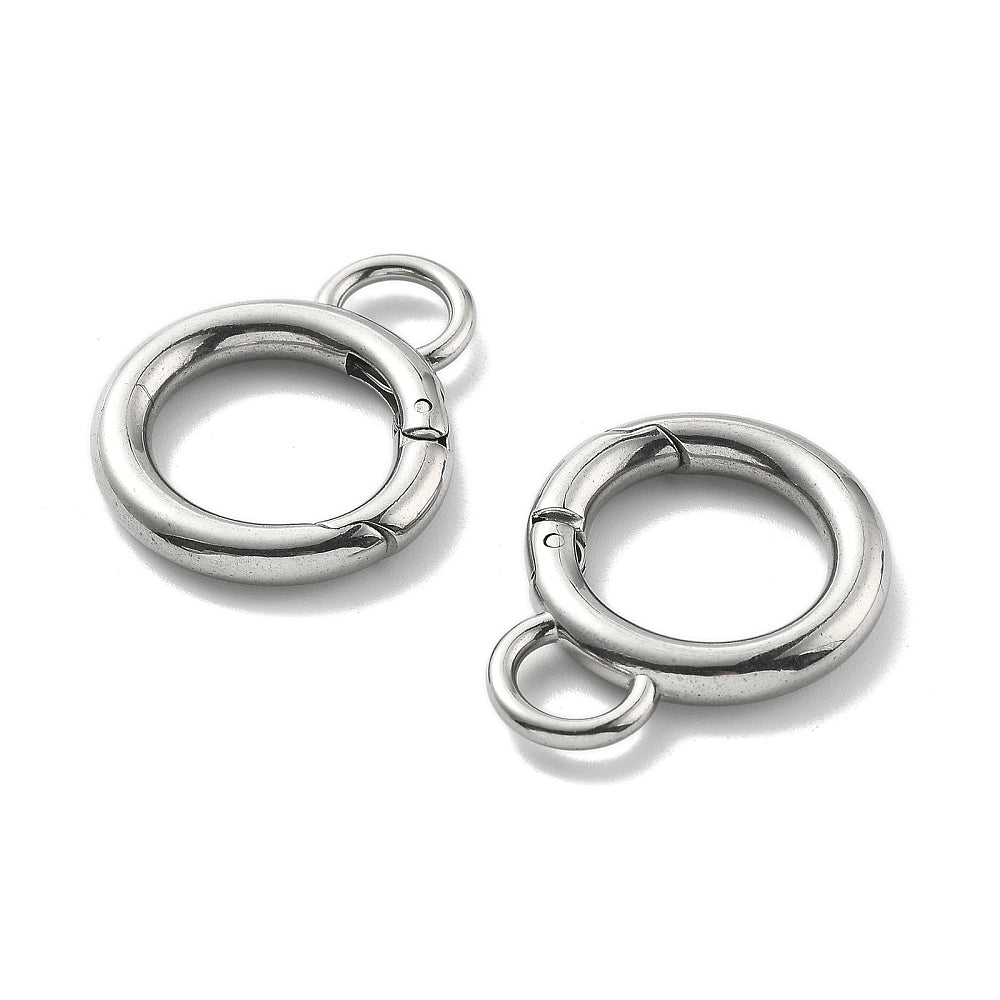 Veerring Sluiting Groot RVS Zilver 28x22mm - per stuk-Onderdelen-Kraaltjes van Renate