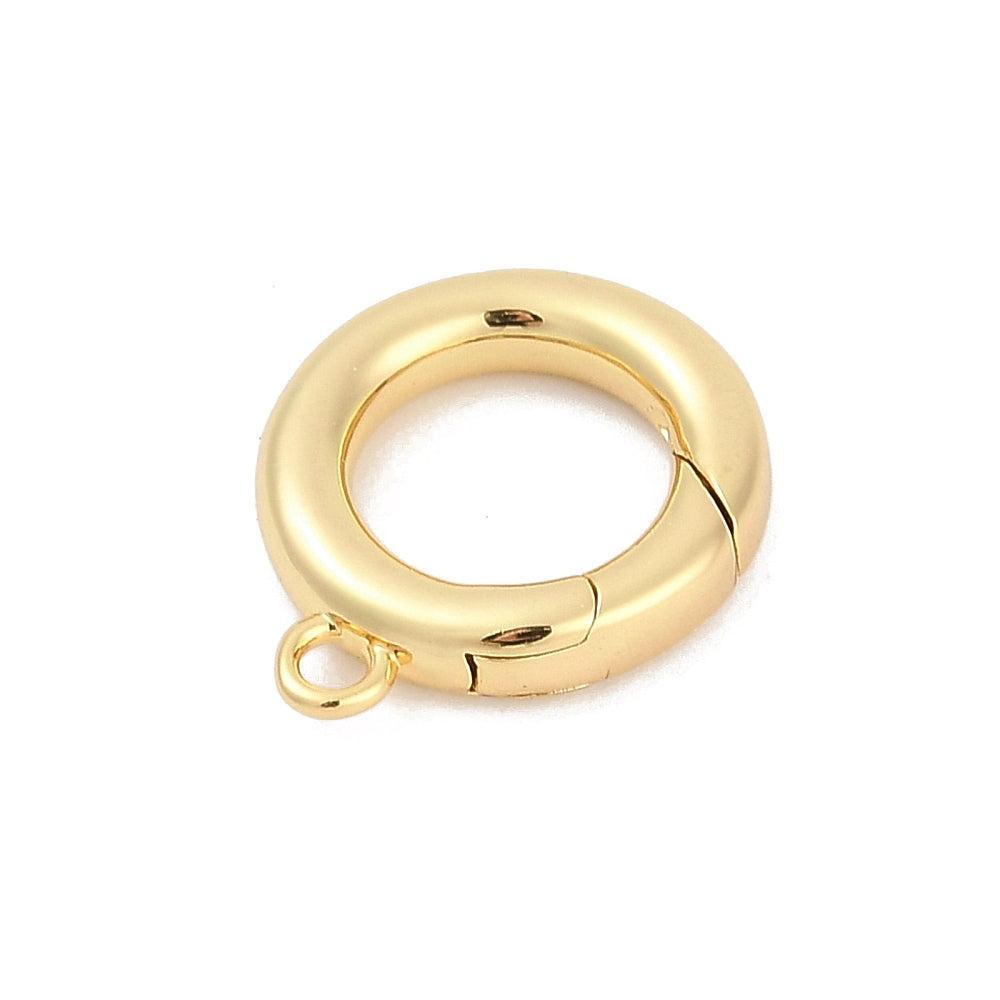 Veerring Sluiting Premium Brass Goud 14mm - per stuk-Sluitingen-Kraaltjes van Renate