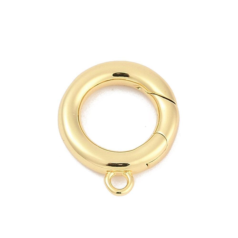 Veerring Sluiting Premium Brass Goud 14mm - per stuk-Sluitingen-Kraaltjes van Renate