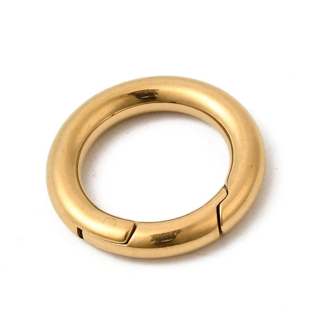 Veerring Sluiting Premium RVS Goud 18x3mm - per stuk-Sluitingen-Kraaltjes van Renate