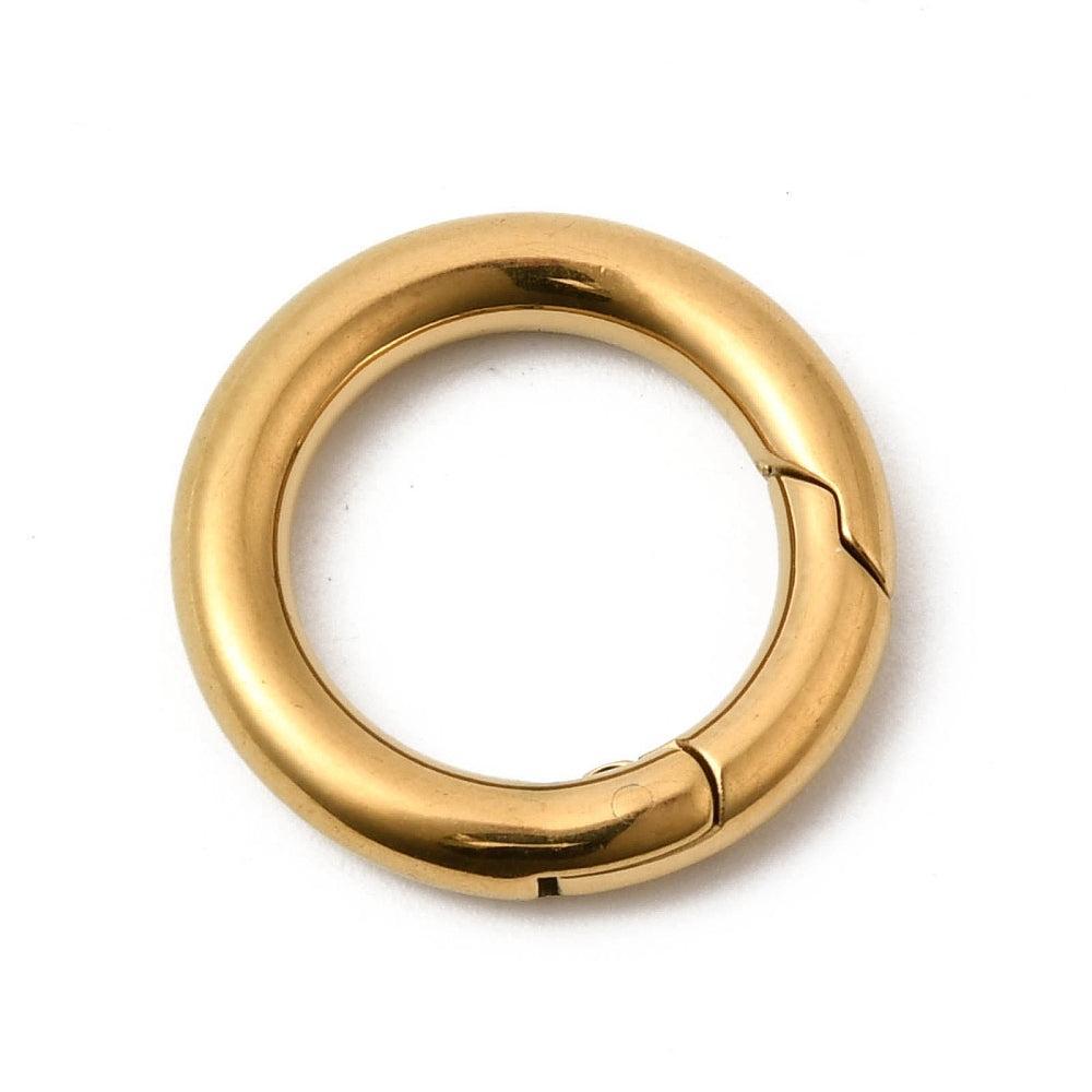 Veerring Sluiting Premium RVS Goud 18x3mm - per stuk-Sluitingen-Kraaltjes van Renate
