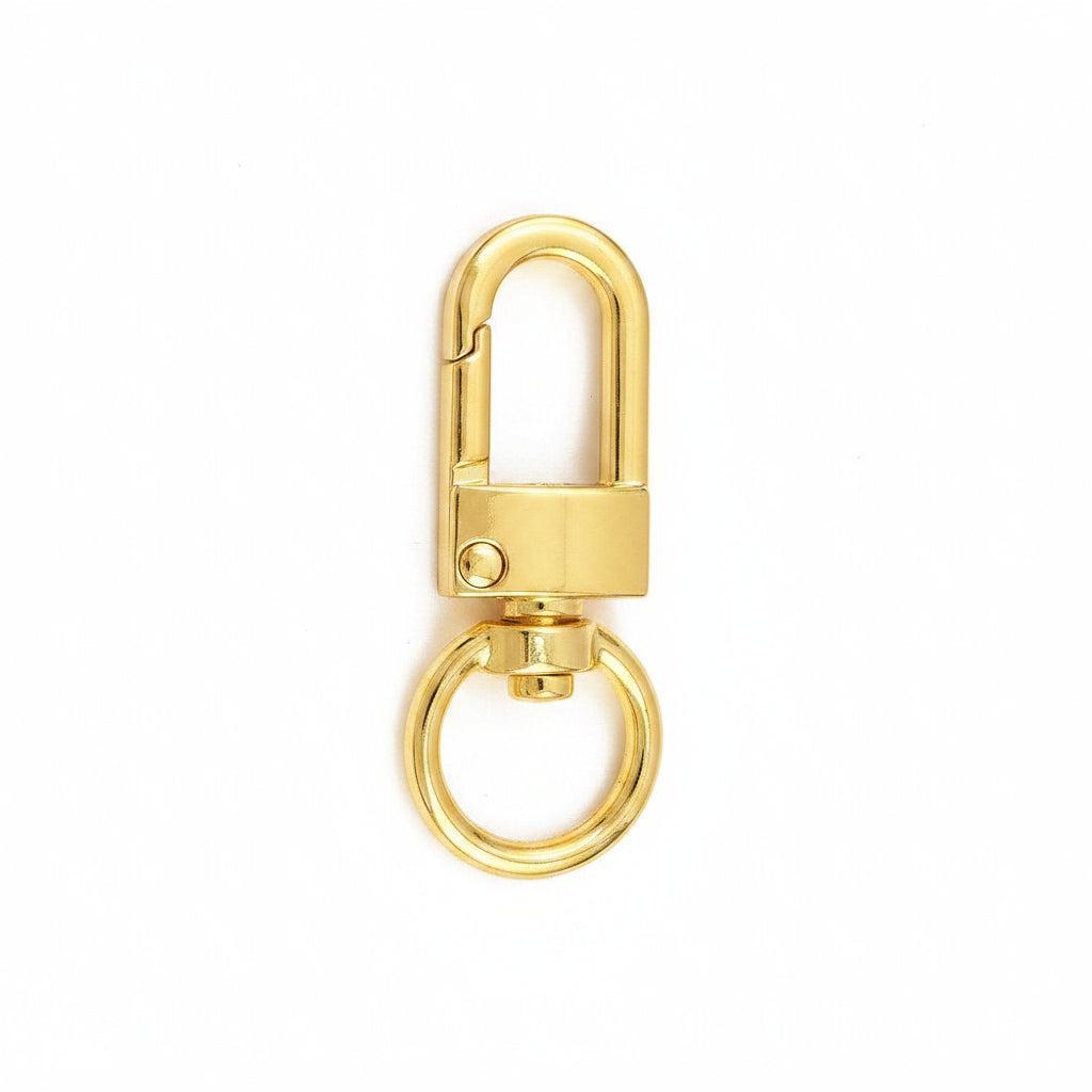 Sleutelhanger Karabijn Draaibaar Breed Goud 46x19mm - per stuk-Sluitingen-Kraaltjes van Renate