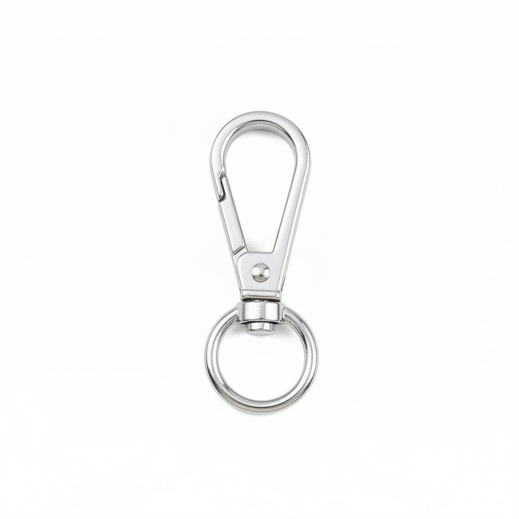 Sleutelhanger Karabijn Draaibaar Zilver 49x18.5mm - per stuk-Sluitingen-Kraaltjes van Renate