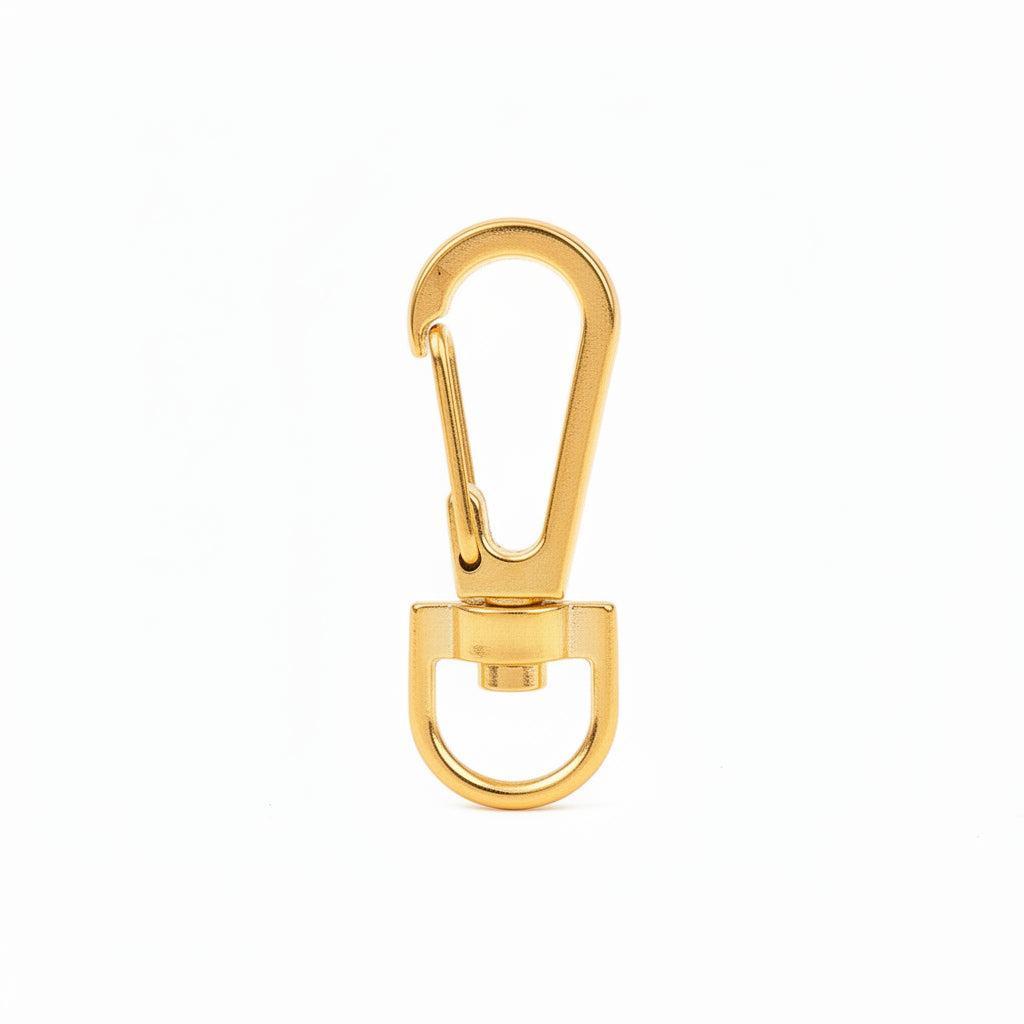 Sleutelhanger Karabijn Metaal Draaibaar Goud 38x13mm - per stuk-Sluitingen-Kraaltjes van Renate