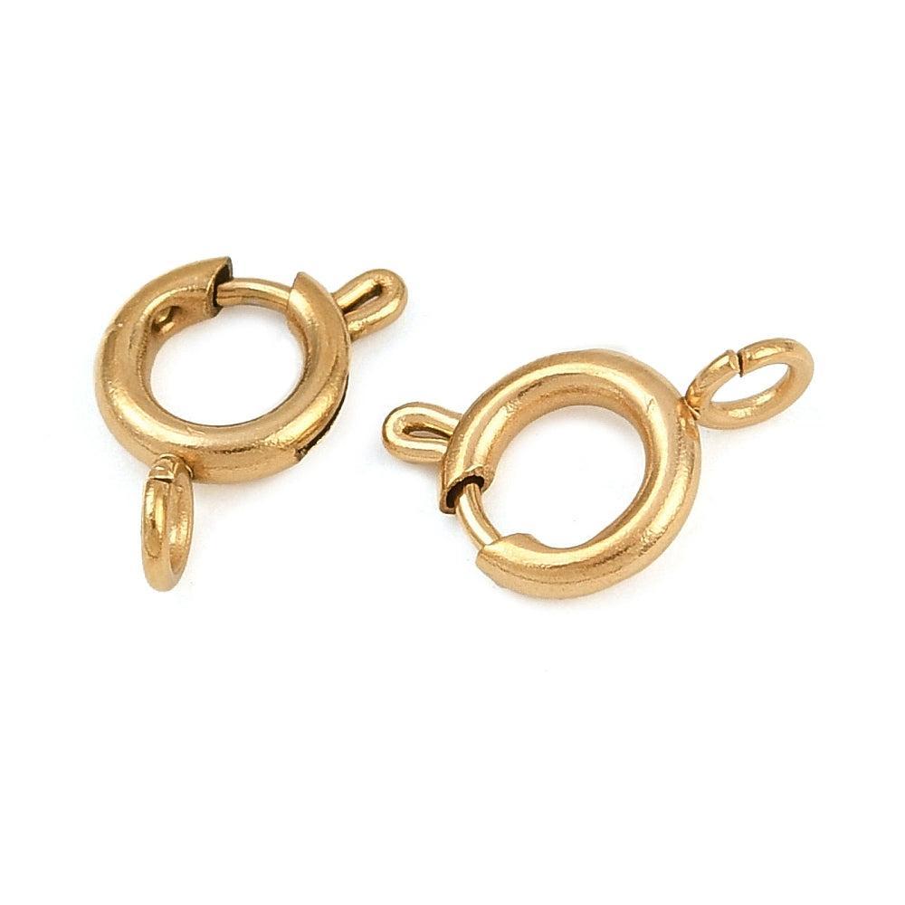 Veersluiting Goud 10x6mm - per stuk-Sluitingen-Kraaltjes van Renate