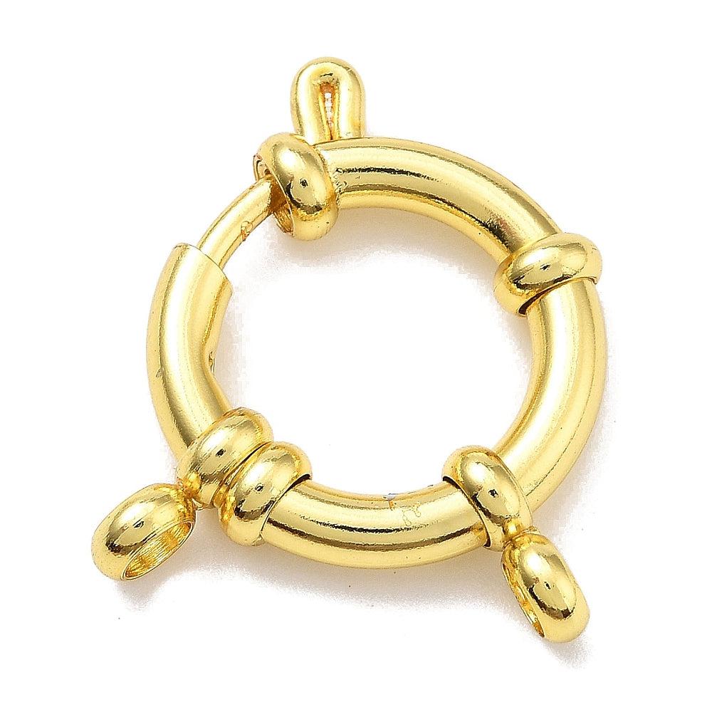 Boei sluiting 18kr plated Goud RVS 18.5x4mm - per stuk-sluitingen-Kraaltjes van Renate