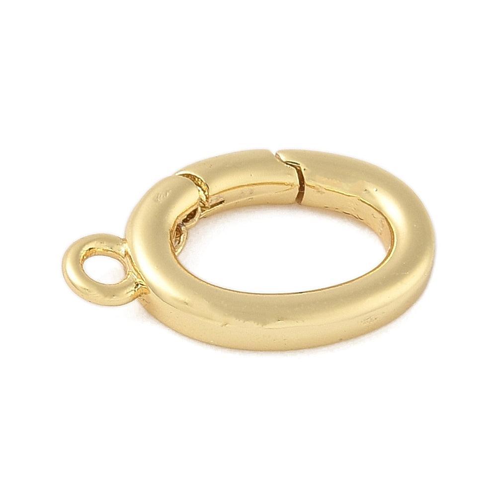 Veersluiting Karabijn Brass 18K Goud 10x17mm - per stuk-Sluitingen-Kraaltjes van Renate