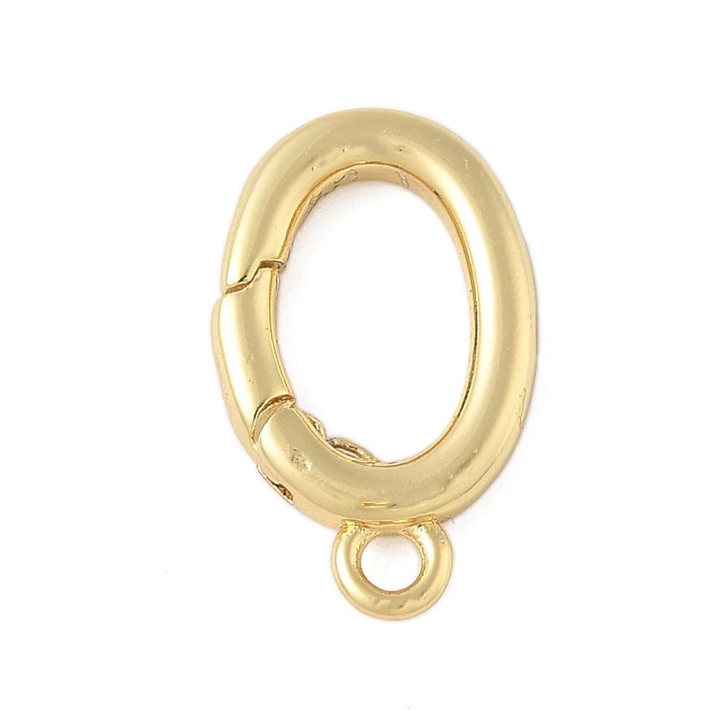 Veersluiting Karabijn Brass 18K Goud 10x17mm - per stuk-Sluitingen-Kraaltjes van Renate