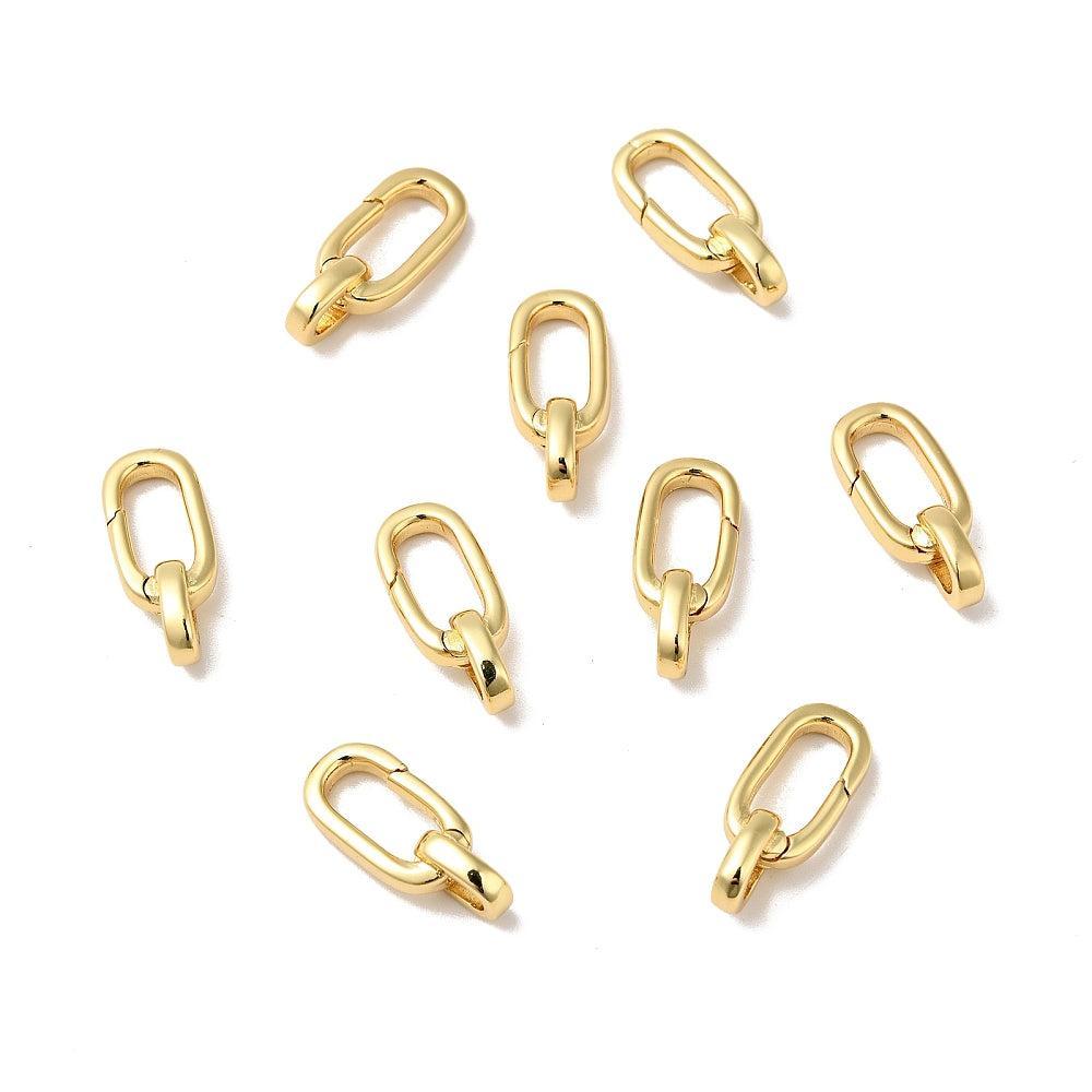 Veersluiting Karabijn Brass Goud Ovaal 8x19mm - per stuk-Sluitingen-Kraaltjes van Renate