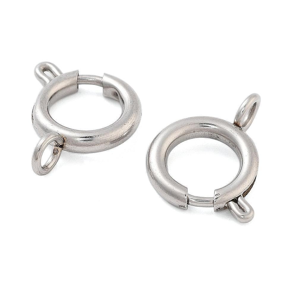 Veersluiting Karabijn Rond Zilver 12mm - per stuk-Sluitingen-Kraaltjes van Renate