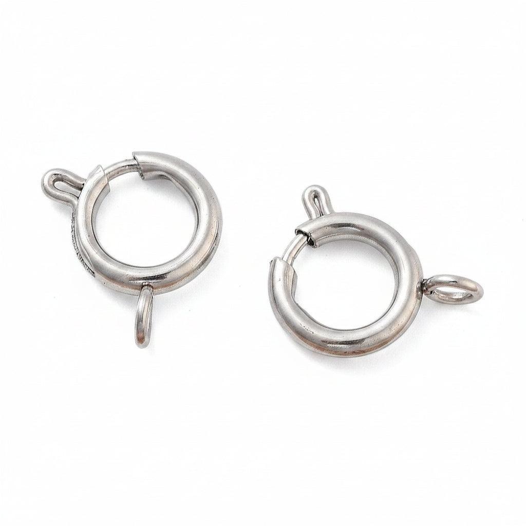 Veersluiting Karabijn Rond Zilver 12mm - per stuk-Sluitingen-Kraaltjes van Renate