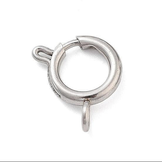 Veersluiting Karabijn Rond Zilver 12mm - per stuk-Sluitingen-Kraaltjes van Renate