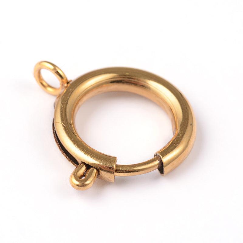 Veersluiting rond Goud 19mm - per stuk-Sluitingen-Kraaltjes van Renate