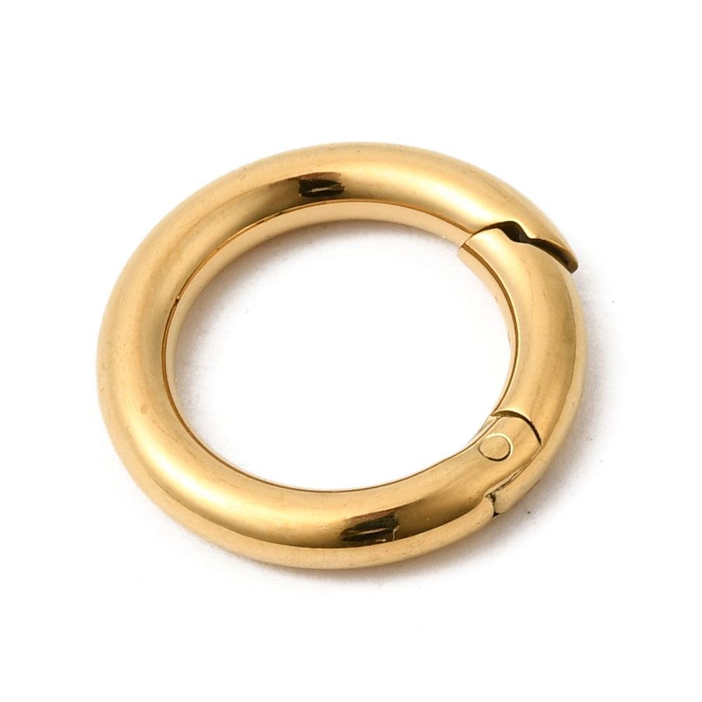 Veersluiting Ring Premium RVS Goud 16x2.5mm - per stuk-Sluitingen-Kraaltjes van Renate