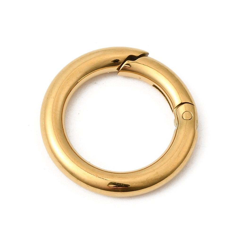 Veersluiting Ring Premium RVS Goud 16x2.5mm - per stuk-Sluitingen-Kraaltjes van Renate