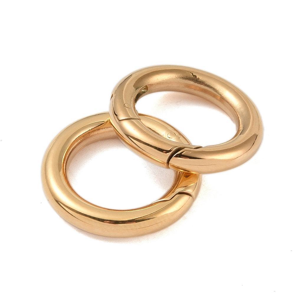 Veersluiting Ring Premium RVS Goud 16x3mm - per stuk-Sluitingen-Kraaltjes van Renate