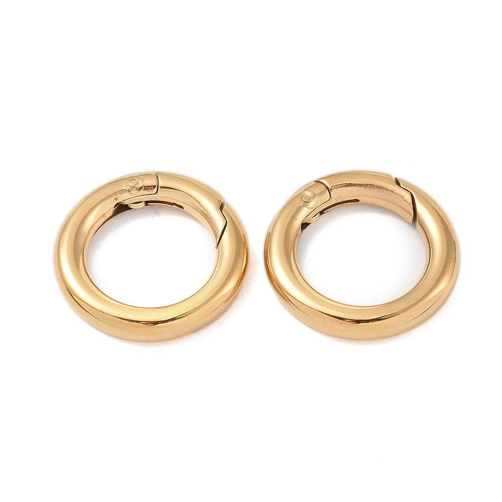 Veersluiting Ring Premium RVS Goud 16x3mm - per stuk-Sluitingen-Kraaltjes van Renate