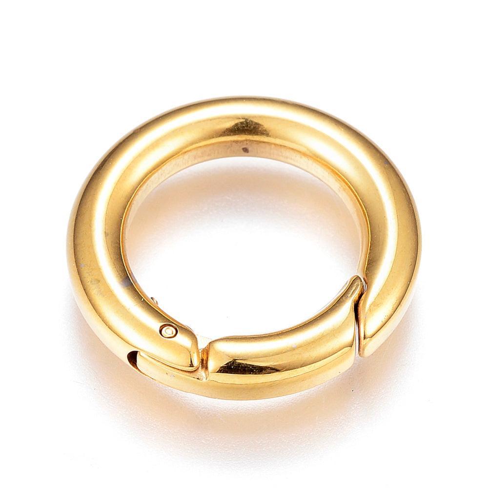 Veersluiting Ring Premium RVS Goud 20.5x3.5mm - per stuk-Sluitingen-Kraaltjes van Renate